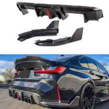 Real Carbon Fiber LED Rear Diffuser + Side Extension fit for 2021-2024 BMW G80 M3