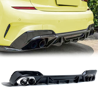 Gloss Black Rear Diffuser & Exhaust Tips for BMW G20 Sedan 2019-2022 M-Sport