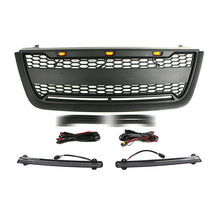 Front Bumper Upper Grille w/Lights Matt Black for Ford Expedition 2003-2006