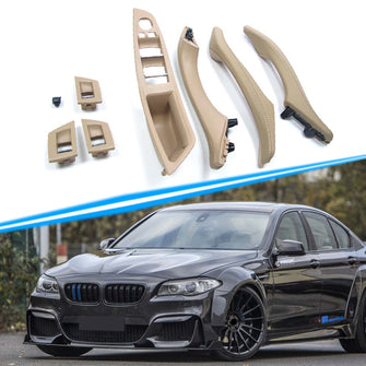 7pcs Leather Inner Interior Door Pull Handle Trim Cover For BMW 5 Series F10 F11 2010-2016 it39