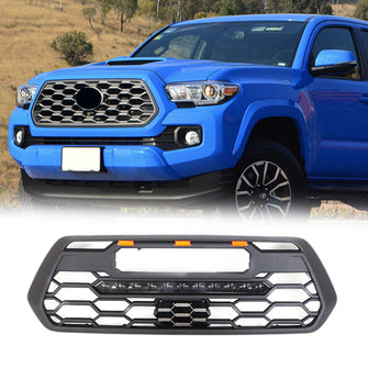 Front Grille With LED Light Black Bumper Grill for Toyota Tacoma 2016-2022