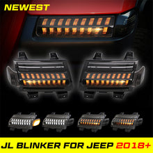 Pair LED Fender Lights for Jeep Wrangler JL 2018-2024 Sequential DRL Turn Signal