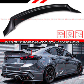 Matte Black Highkick Trunk Spoiler Wing For 2017-2020 Hyundai Elantra Sedan