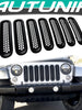 7PCS Front Bumper Mesh Grille Inserts Guards for Jeep Wrangler JK JKU 2007-2018 - Matte Black