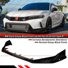 For 2023-2026 Honda Civic Type R FL5 MM Style Gloss Black Front Bumper Lip Spoiler