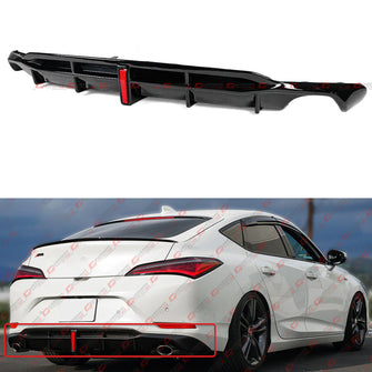 Gloss Black Rear Bumper Diffuser fit for 2023-2025 Acura Integra DE4 GF