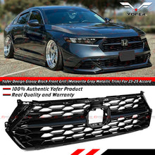 For 2023-2025 Honda Accord Yofer Black Front Mesh Grill Grille - Meteorite Gray Trim