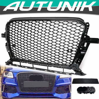 Black Honeycomb Front Mesh Grille For AUDI Q5 Non-Sline 2013-2017 fg205