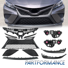 11PC For Toyota Camry SE 2018-2020 Front Gloss Black Grille Bumper Headlight Lower trim