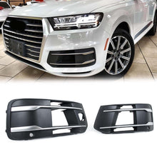 Pair L+R Fit For Audi Q7 2016-2019 Front Bumper Fog Light Grille Cover Bezel Insert 1Pair