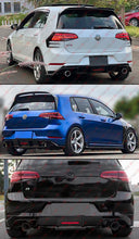 For 2018-2021 VW Golf GTI MK7.5 V Style Matte Black Rear Bumper LED Shark Fin Diffuser