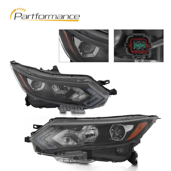 Pair Halogen LED Headlight Assembly Right+Left For 2020 2021 2022 Nissan Rogue Sport