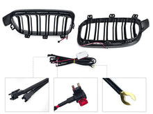Gloss Black Front Kidney Grille Upper Radiator w/ LED Lights For 2013-2018 BMW 3 Series F30 320i 328i 335i Sedan