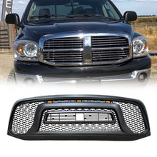 Front Bumper Grille Mesh Grill Matte Black W/Lights for Dodge Ram 1500 2006-2008