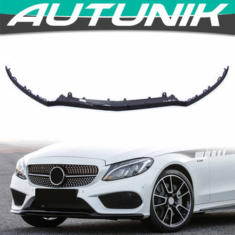 Black Front Lip Splitter Molding Trims For Mercedes W205 C205 C300 C450 C43 AMG 2015-2018