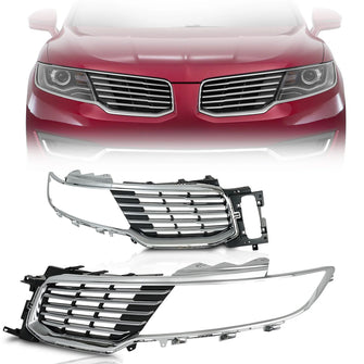 Pair Front Upper Grille Grill Assembly Chrome Pair For Lincoln MKX 2016-2018