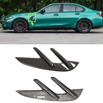 Dry Carbon Fiber Front Fender Side Vent Trims For BMW G80 M3 2021-2024