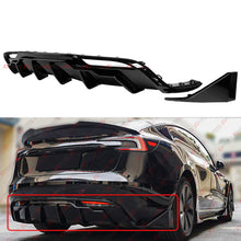 For 2024+ Tesla Model 3 Highland Gloss Black Rear Bumper Diffuser with Extension