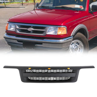 Black Front Grille Upper Grill With LED Light for Ford Ranger 1995-1997