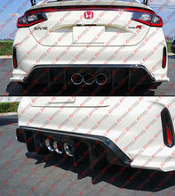 For 2023-2025 Honda Civic Type-R FL5 CTM Gloss Black Shark Fin Rear Bumper Diffuser