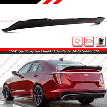 For 2020-2025 Cadillac CT4 V Blackwing Style Gloss Black Highkick Rear Trunk Spoiler Wing