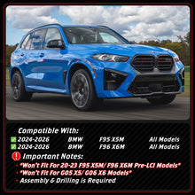 For 2024-2026 BMW F95 X5M F96 X6M LCI LT Style Gloss Black Front Bumper Lip Splitter