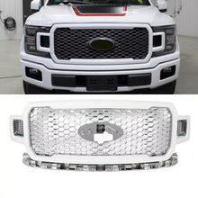 Fit 2018-2020 Ford F-150 F150 Oxford White+Chrome Honeycomb Front Bumper Grille