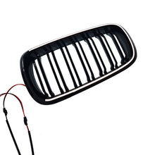 For 2014-2018 BMW X5 F15 X6 F16 Gloss Black LED Light Front Kidney Grille Upper Grill Radiator