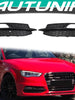 Black Front Fog Light Grill Cover For Audi A3 8V S-Line S3 2013-2016