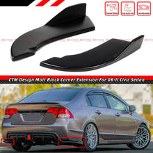 For 2006-2011 Honda Civic Sedan Matte Black Rear Bumper Corner Spats Extension