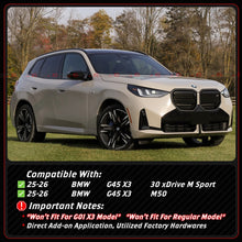 For 2025-2026 BMW G45 X3 M Sport V-ST Style Gloss Black Front Bumper Lip Splitter