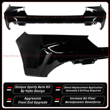 For 2023-2026 Honda Accord Yofer Crystal Black 3 Piece Front Bumper Replacement Kit