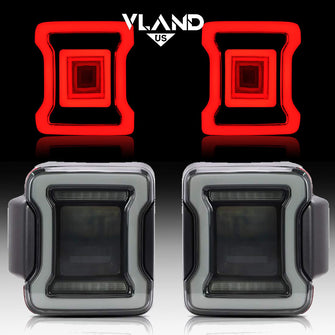 Pair Smoked LED Tail Lights w/ Start-Up Animation For 2018–2023 Jeep Wrangler JL