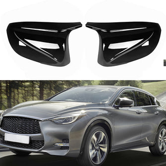 For 2014-2024 Infiniti Q50 Q60 Gloss Black Replacement Mirror Cover Caps