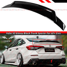 For 2020-2025 Honda Civic Sedan Gloss Black HighKick Duckbill Trunk Spoiler