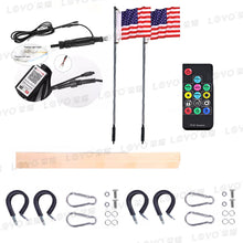 2PCS 5FT 6FT RGB Spiral LED Whip Lights Antenna Chase + Flag for ATV UTV