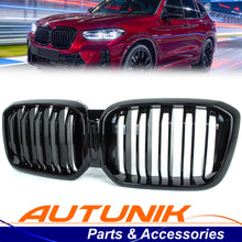 Front Bumper Grill Black Dual Slats Fit 2022-2024 BMW X3 G01 2022-2025 X4 G02 LCI