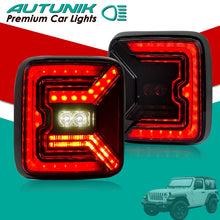 Black Smoke Led Tail Lights w/DRL Turn Signal for Jeep JL JLU Wrangler 2018-2024 Left+Right