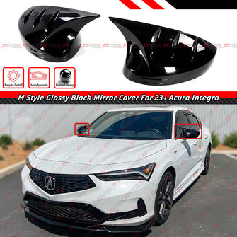 M Style Gloss Black Mirror Cover Caps Add-On fit for 2023-2025 Acura Integra DE4