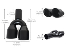 Staggered Black Quad 4.5" Out 3" In 304 Stainless Steel Exhaust Tips Dual Wall