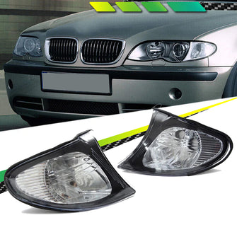 Pair Crystal Clear Lens Front Bumper Corner Lights For BMW E46 3-SERIES 4DR Sedan 2002-2006