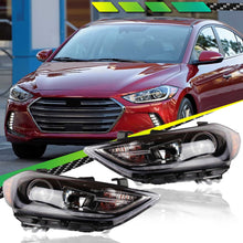 Halogen Headlights Assembly with LED Accent Clear for Hyundai Elantra 2017-2018