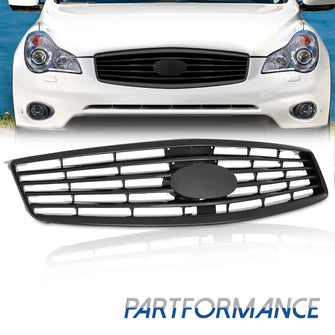 For Infiniti EX35 2008-2012/EX37 2013/QX50 14-15 Front Upper Grille Gloss Black