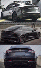 For 2017-2023 Tesla Model 3 GT V2 Style Gloss Black Rear Bumper Diffuser w/ Extensions