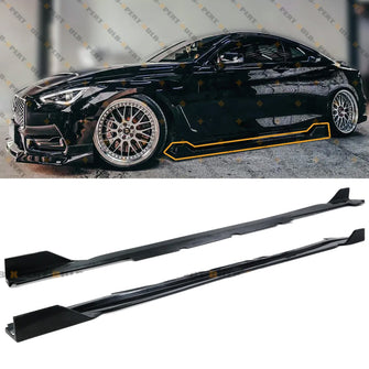 For 2017-2022 Infiniti Q60 Unpainted RS Style Winglet Side Skirt Extension