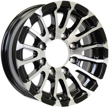 2-Pack 16X6 Aluminum Trailer Wheels 8 Lug 6.5 Avalanche Machined Black Rim