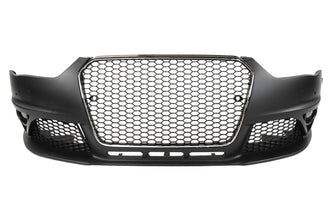 RS4 Style Front Bumper w/Fog Lamp & Chrome Grille w/ PDC For 2013-2016 Audi B8.5 A4