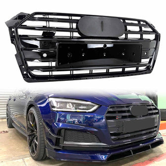 Gloss Black Front Bumper Grille for Audi A5 B9 S5 2017 2018 2019