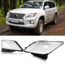 Pair Headlight Lens Covers for Lexus LX570 2013 2014 2015 Left & Right Headlamp Shells