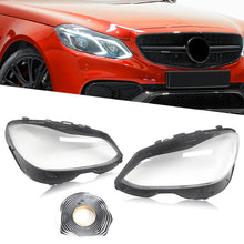 Pair Headlight Lens Cover For Mercedes-Benz W212 E-Class E350 E500 E63 2014-2016
